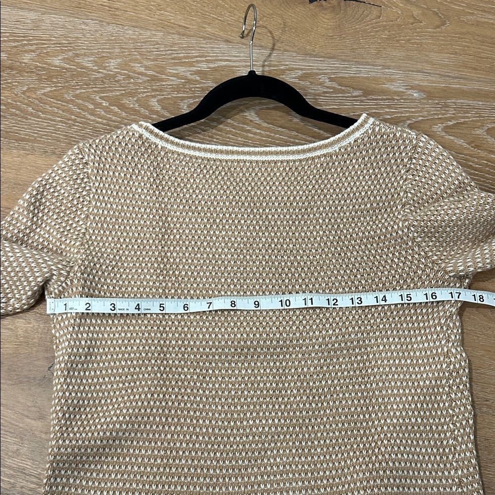 J. Crew Tan & White Knit Sweater, Size Small - Picture 10 of 11